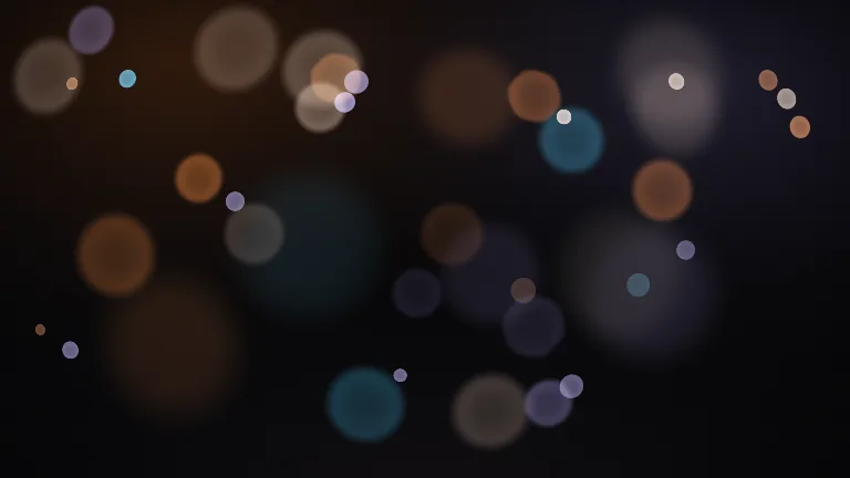 Bokeh Drift Loop. Soft out-of-focus studio lights drifting and breathing behind a presenter, a seamless 10 second podcast background loop