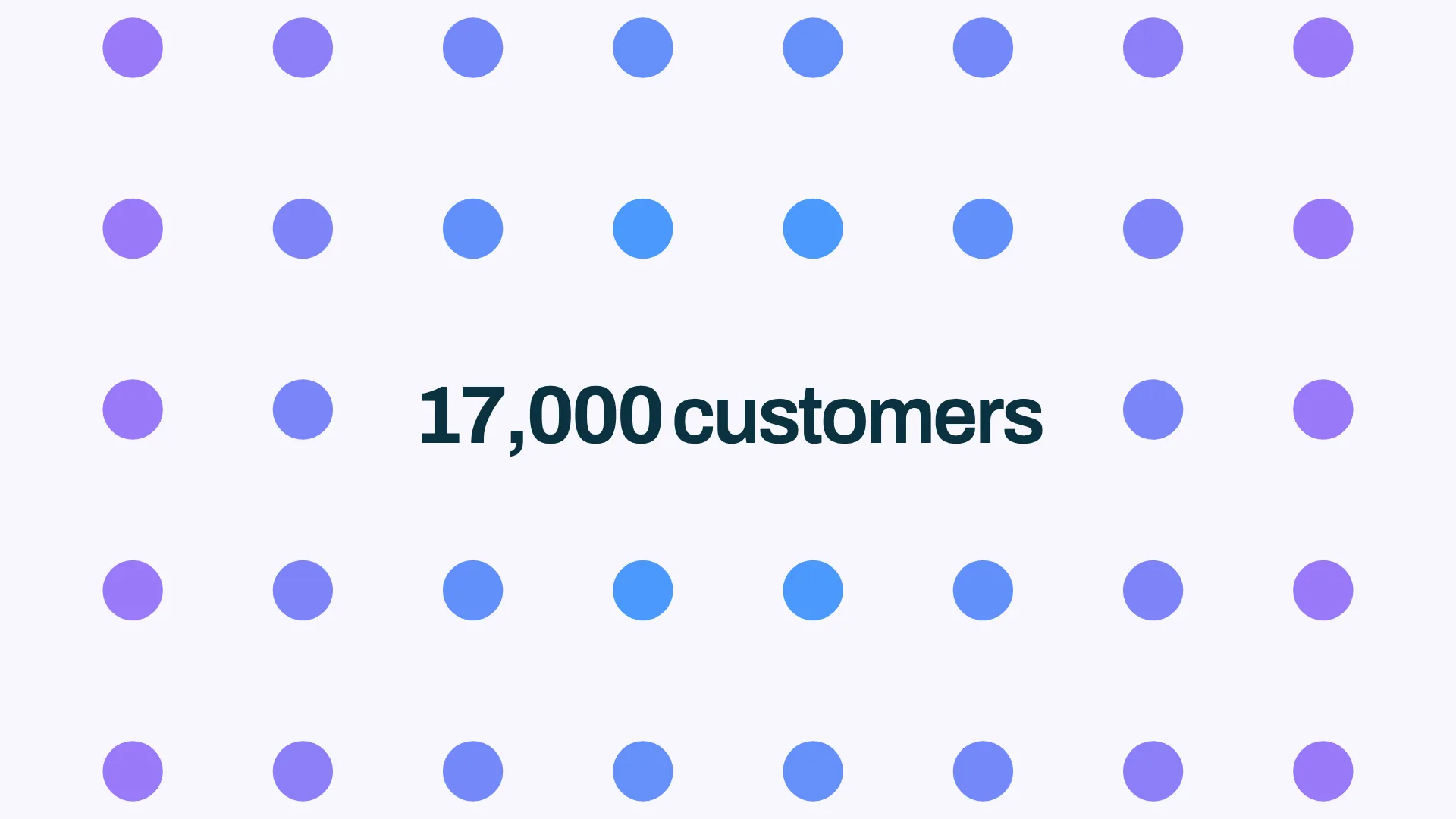 Dot Field Count. A figure that holds the frame alone over a field of dots, then shrinks to make room for the rest of its number and the noun it counts