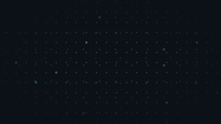 Dot Grid Parallax — Three dot fields drift at integer multiples of one grid cell, so the loop returns exactly home, with density falling off at the frame edges