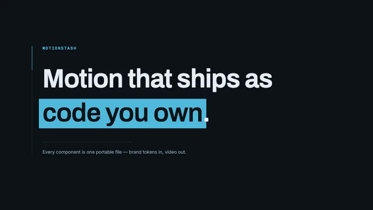 Text Highlight Sweep. A sentence fades up, then a marker sweeps in behind one phrase and flips its ink