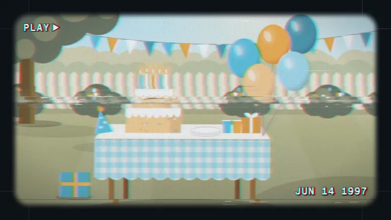 VHS Overlay. A looping VHS tape look for your footage: a rolling tracking band that tears the picture, red and cyan colour bleed, tape noise and dropouts, soft corners and a camcorder date stamp